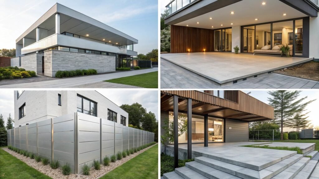 A comparison image showing a sturdy 5052 marine part next to an elegant 6063 window frame